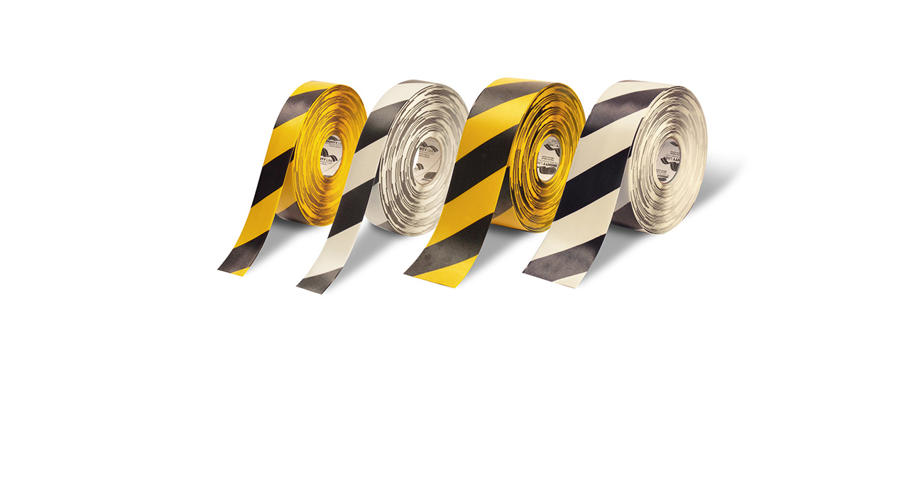 Contrasting floor tapes for possible danger zones